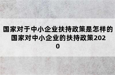 国家对于中小企业扶持政策是怎样的 国家对中小企业的扶持政策2020